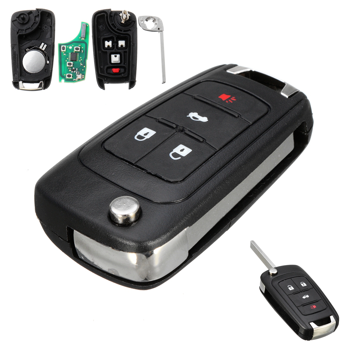 4BTN 315Mhz Keyless Entry Remote Flip Key Fob Replacement w\/Battery For ...