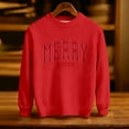 thumbnail image 4 of SUXIAN Boys Long Sleeve Crewneck Print Sweatshirt Soft Lined Thermal Pullover Top for Kids Winter Holiday Casual Wear with Boys Sweatshirts #3_Red 13-14 Years, 4 of 5