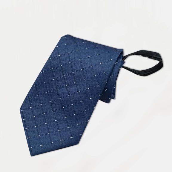 Frnrwgo Zipper Ties Mens 3.15" Solid Polyester Pre-Tied Necktie for Business Office Daily Wear