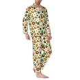 thumbnail image 2 of Honeii Lemon Fruits Vegetables Pattern Mens Pajamas Set,2pcs Men's Lounge Long Sleeve Sleep Shirt and Pajama Bottoms Sleepwear Set,Mens Pjs Sets-X-Large, 2 of 7