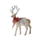 thumbnail image 3 of Figuras de renos navideños flocados, decoración navideña, centros de mesa, estatuas de ciervos estilo B dorado, 3 of 8