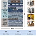 thumbnail image 2 of Father in Law Gift from Daughter in Law Blanket Father of The Groom Gift Throw Blanket, Gift Ideas for Father in Law Dad Blankets & Throws on Birthday Thanksgiving Father's Day., 2 of 7