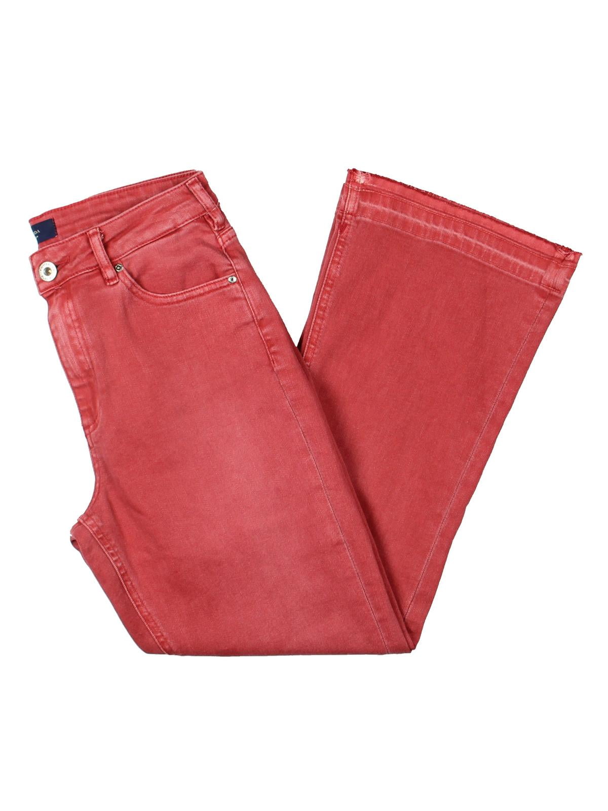 red flare jeans womens