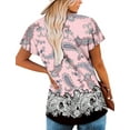 thumbnail image 4 of KISSMODA Women Tunic Tops Dressy Casual Summer Short Sleeve Shirts Floral Loose Fit Pleated Boho Top S-3XL, 4 of 5