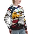 thumbnail image 6 of Daiia American Bald Eagle Pattern Women's Fashion Hoodies & Sweatshirts with Kangaroo Pocket Hooded Sweatshirt with Eye-catching Drawstrings-XX-Large, 6 of 7