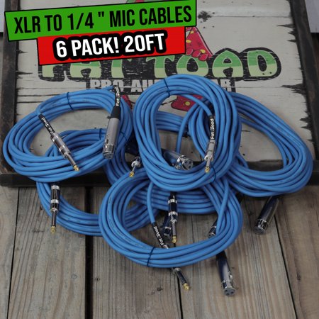 Microphone Cables XLR Female to 1/4 Male Jack Fat Toad 6 Wire Mic Cord Pro-Audio