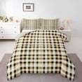 thumbnail image 3 of Homewish Adult Modern Checkered Full Size Comforter Sets, Chic Square Rectangle Bedding Comforter Set, Black Yellow Buffalo Plaid Reversible Bedding Sets, Lightweight Room Decor, 3pcs, 3 of 8
