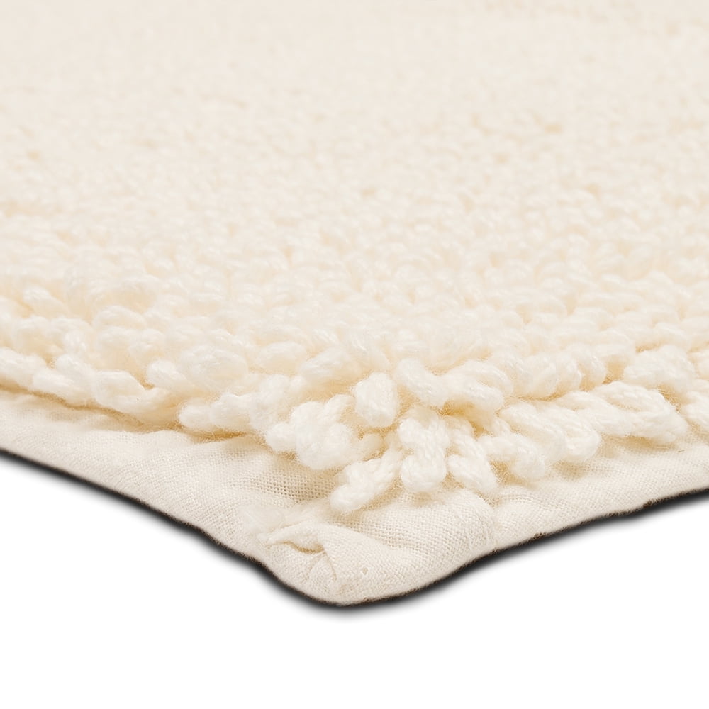 Mohawk Home Classic Cotton Plush Stain/Fade Resistant Non-Slip Washable Bath Mat, Parchment, 1' 9" X 2' 10"