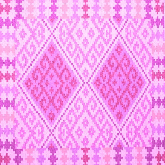 Ahgly Company Indoor Square Southwestern Pink Country Area Rugs, 7' Square