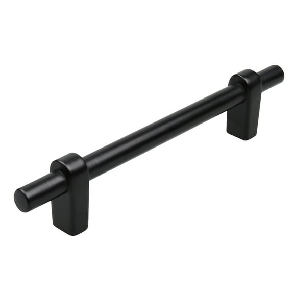 GlideRite 4-1/4 in. Center European Solid Cabinet Bar Pulls, Matte Black, Pack of 10