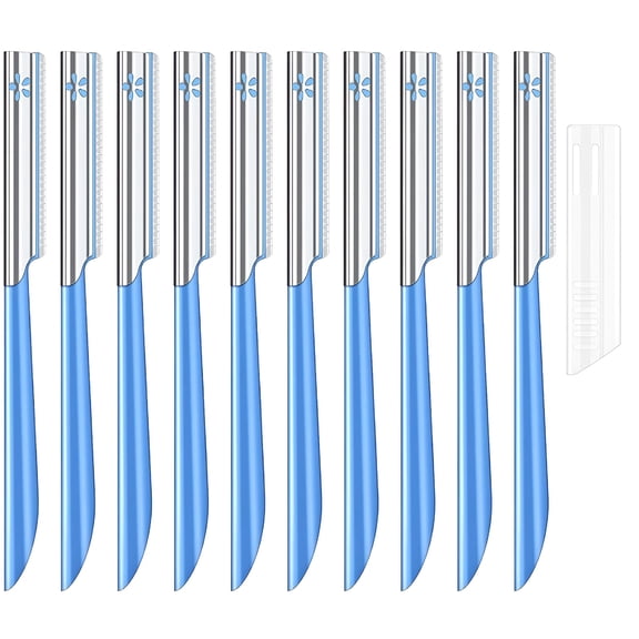 RAGUPEL 10Pcs Face Razor for Women,Exfoliating Dermaplaning Tool,Precision Blade,Comfort Grip Handle,Travel-Friendly,Easy to Clean