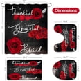 thumbnail image 6 of 4 Pcs Red Rose Shower Curtain Set with Non-Slip Rugs, Toilet Lid Cover and Bath Mat, Thankful Grateful Blessed Romantic Showy Elegant Floral Bathroom Decor Set with Shower Curtain and Rugs, 6 of 6
