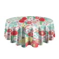 thumbnail image 5 of Pioneer Flower Floral Print Pattern Round Tablecloth 60"x60",Wrinkle Wipeable Table Cloth for Kitchen Dining Room Picnic Patio Party, 5 of 6