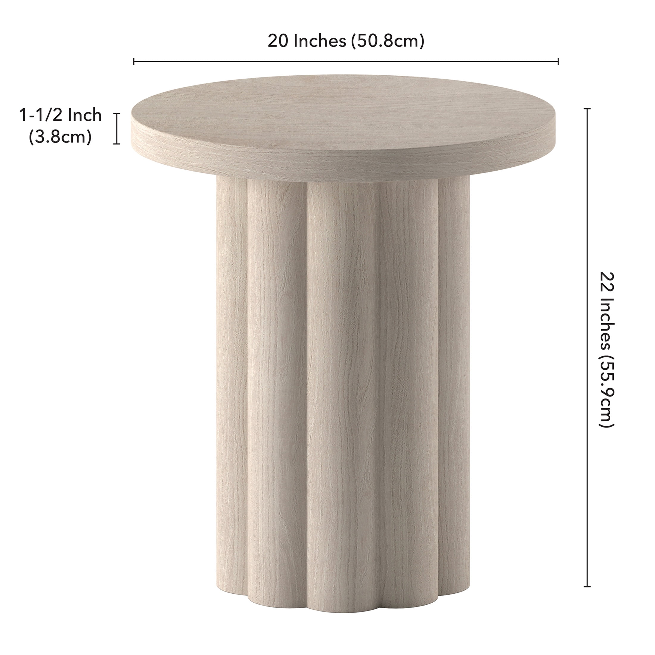 Evelyn&Zoe Modern/Contemporary 20" Wide Alder White Side Table