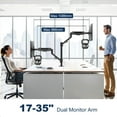 thumbnail image 3 of PUTORSEN Dual Monitor Mount for 17 to 40 inches, Holds up to 26.4 lbs, Monitor Desk Arms for 2 Monitors Vertical/Parallel Placement, with Clamp/Grommet Base, 3 of 7