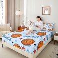 thumbnail image 3 of Erosebridal Girls Sport Basketball Bed Sheets 4pcs,Ball Gamer King Sheets for Kids Teens,Breathable Home Decor, 3 of 5