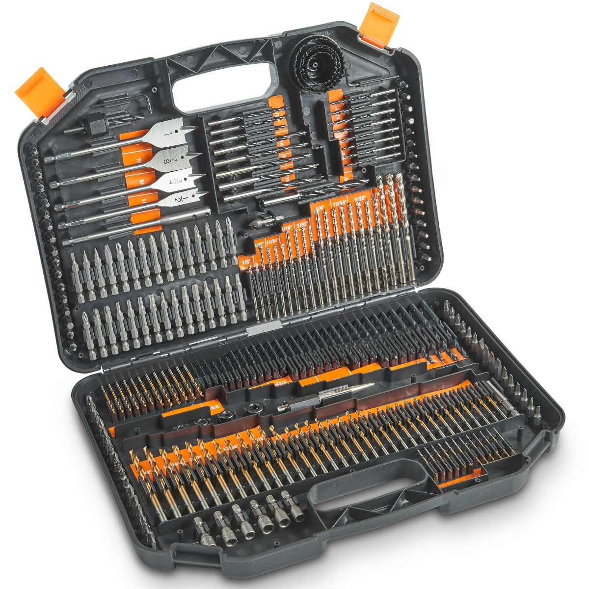 Wood and Plastics Masonry VonHaus 246-Piece Drill and Drive Bit Set with Titanium Coated HSS Bits and Storage Case for Drilling Metal