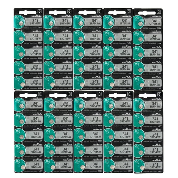 VALUE PACK! 50 x MURATA 341 SR714SW Silver Oxide Watch Battery 1.55v