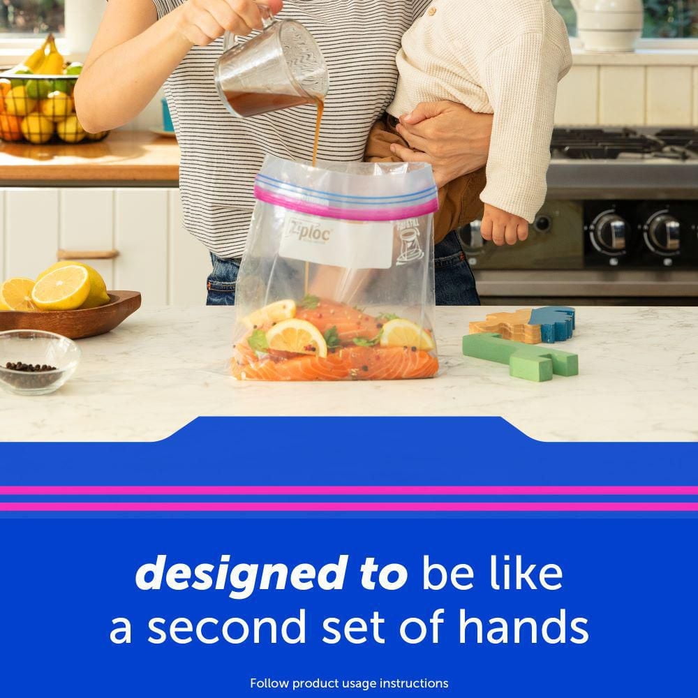 Ziploc Sacs d'emballage grand format pour la conservation des aliments, Technologie Grip 'n Seal