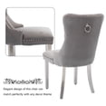thumbnail image 5 of MIKIBAMA High-End Tufted Velvet Dining Chair Set of 4, Solid Wood with Chrome Stainless Steel Legs and Nailhead Trim, Gray Chrome, 5 of 9