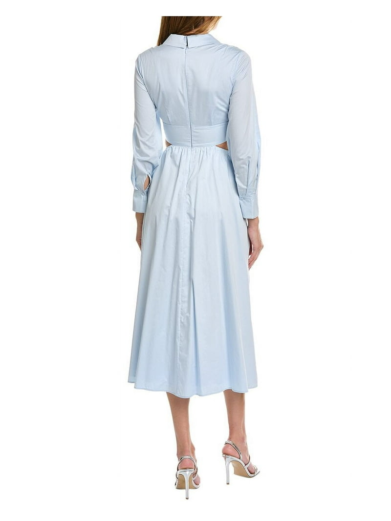 Self Portrait womens Self-Portrait Cutout Midi Shirtdress, UK 10/US 6, Blue  - Walmart.com
