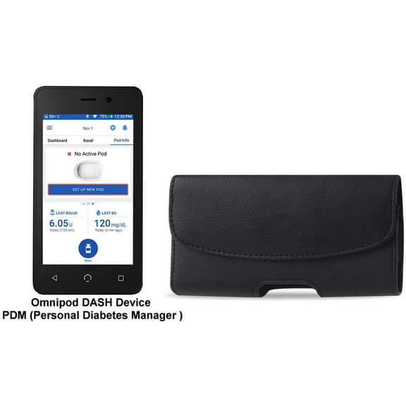Premium Classic Style Pouch case with Belt Clip for Omnipod Dash PDM (Omnipod Personal Diabetes Manager)