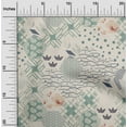 thumbnail image 2 of oneOone Cotton Flex Dusty Teal Green Fabric Asian Japanese Pattern Sewing Craft Projects Fabric Prints By Yard 40 Inch Wide, 2 of 4