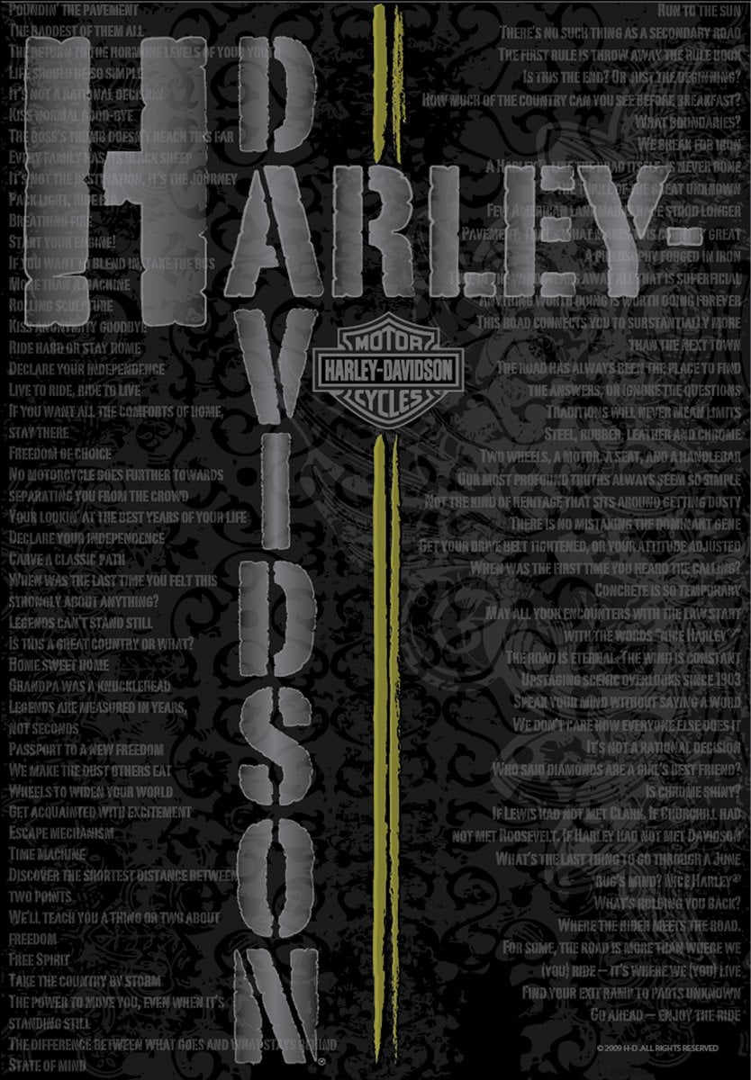 Harley Davidson Pavement Slogans Decorative Estate Size Flag (30" x 43")