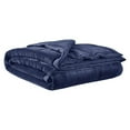 thumbnail image 5 of Twin Size Blanket, Modern Microfiber Down Alternative Blanket with Satin Trim and Box Sewing Filling, Reversible Lightweight Blanket for All Seasons, 90*66 Inch, Navy, 5 of 8