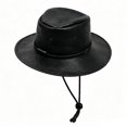 thumbnail image 4 of LILIYA Fedora Hat, Western Style Cowboy Hat for Men Women | Shapeable Wide Brim, Adjustable Fit for Large Heads with Chin Strap, Breathable & Packable, UPF 50+ Sun Hats, 4 of 6