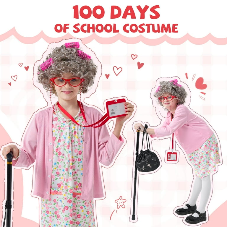 Lyacmy 100 Days Pink Old Lady Costume, 100th Grandma Granny Dress up - Walmart.com Lyacmy 100 Days Pink Old Lady Costume, 100th Grandma Granny Dress up - Walmart.com