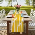 thumbnail image 4 of Yellow Stained Glass 36 Inch Table Runner, Color Block Abstract Art Farmhouse Dresser Scarf Cotton & Linen Tablerunner for Dining/Kitchen Island/Holiday Party Décor Small 13" x 36", 4 of 9