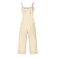thumbnail image 4 of Women's Casual Loose Wide Leg Jumpsuit Tie Strap Sleeveless Pocket Romper, 4 of 6