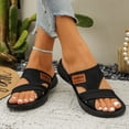 thumbnail image 5 of Fasiaou 4 Counts Women's Mesh Slide Sandals Comfortable Open Toe Flat Casual Shoes for Women Breathable Indoor Outdoor House Slippers Summer Beach Walking Sandals, 5 of 8
