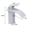 thumbnail image 4 of Bathroom Basin Faucet Waterfall Deck Mounted Cold And Hot Water Mixer Tap, 4 of 9