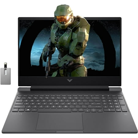 HP Victus 15.6" FHD 144Hz Gaming Laptop, AMD Ryzen 5 7535HS Processor, 16GB DDR5, 1TB SSD, NVIDIA GeForce RTX 2050, Backlit Keyboard, HD Webcam, Gray, Win 11 Pro, 128GB Hotface Extension Set