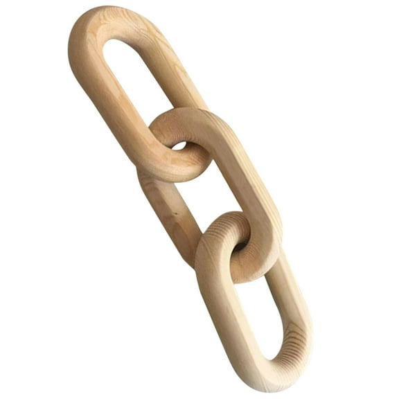 Rustic Wooden Chain Link Decor, Farmhouse Style Wood Chain Ornament for Home Decoration