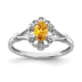 thumbnail image 3 of Auriga Fine Jewelry 925 Sterling Silver Citrine and Diamond Solitaire Engagement Ring Size 5 for Women, 3 of 5