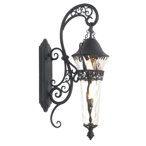 Kalco Lighting Anastasia Outdoor 12.5" Medium 2-light Wall Bracket in Black