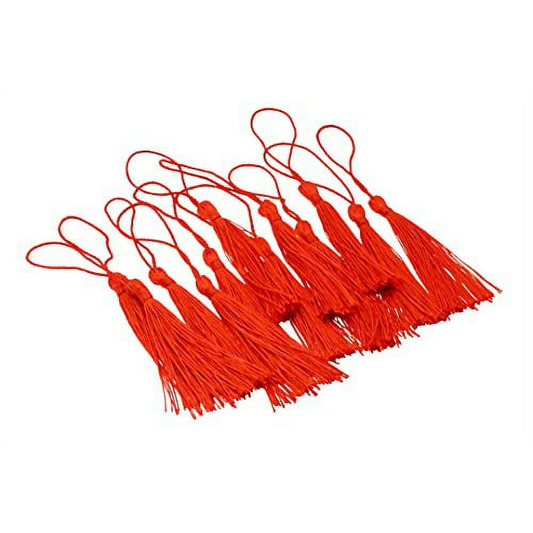 3-9Pcs/Pack Silky Tassels Floss Bookmark Tassels with Cord Loop Chinese  Knot Tassels for Jewelry Making DIY Craft Accessories