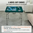 thumbnail image 6 of KFFKFF Foldable Multifunctional Square Game Table Portable Domino Game Table Fold-in-Half 4 Player Card Table with Carrying Handle with Wear-Resistant Green Tabletop, 6 of 9