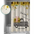 thumbnail image 3 of Shower Curtains Sets for Bathroom Decor Farm Pig Black Plaid Trucks Waterproof Bathroom Curtain with Hooks, Vintage Leaves Sunflower for Bathroom Decor,36x72IN, 3 of 7