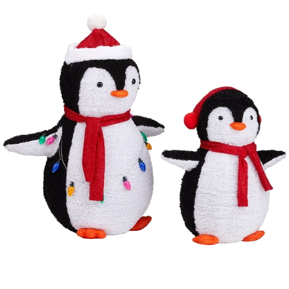 Ktaxon Penguins Christmas Lighted Outdoor Decoration for Holiday Lawn Garden Party