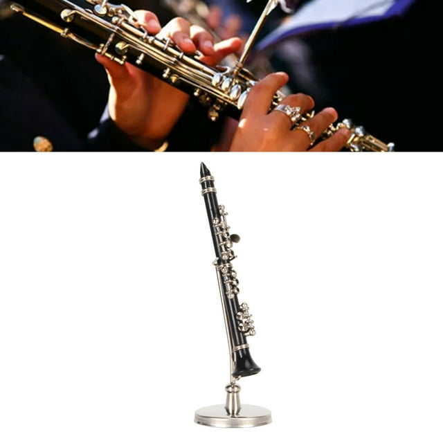 Clarinet Model, Desk Decoration Exquisite 3.15in Miniature Clarinet Model Display Stand For Birthdays For Family
