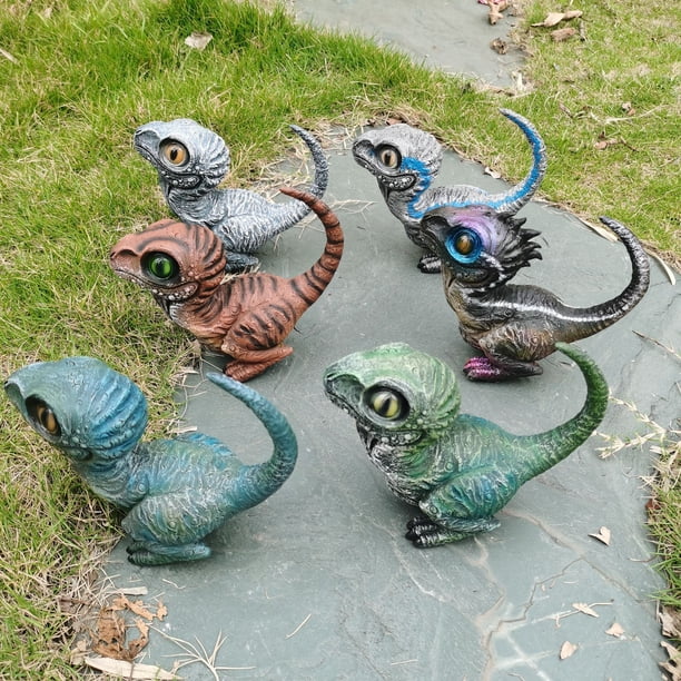Newborn Velociraptor Statue Dinosaur Sculpture Resin Crafts Figure Furnishings Ornaments Home Garden Backyard DecorationDUnited Kingdom He Qiyong unisex