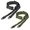 Black/Green, variant on CVLIFE Sling with Length Adjuster Traditional Sling, Black 2 Pack