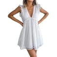 thumbnail image 3 of Txlixc Vestido de Mujer, Sin Mangas, Cuello en V, Patchwork, Adelgazante, Casual, Club, Fiesta, Vestido de Cintura Alta Txlixc Moda, 3 of 7