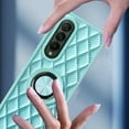 thumbnail image 6 of Luxury Shockproof Case For Samsung Galaxy Z Fold 3 5G Grid Leather Slim Hybrid Ring Holder Case, 6 of 8