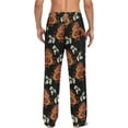 thumbnail image 6 of Men's Pajama Pants with Pockets Sleepwear Lounge Pants Stretch Casual Dragon Flower Chinese, 6 of 6