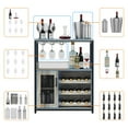 thumbnail image 2 of Sakiyr Home Bar Unit with Wine Rack and Glass Holder, Industrial Sideboard Buffet Cabinet, 2 of 7